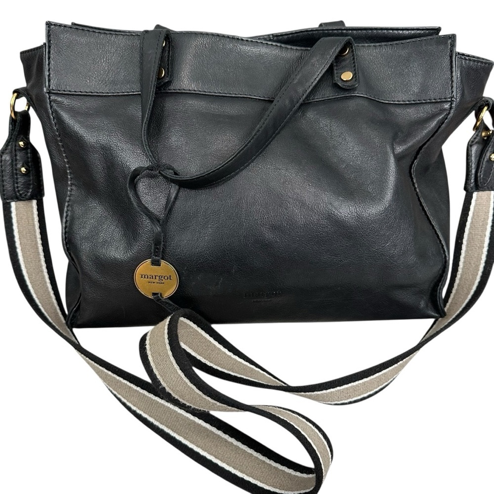 Margot New York Black Leather Casey Tote‎ Bag